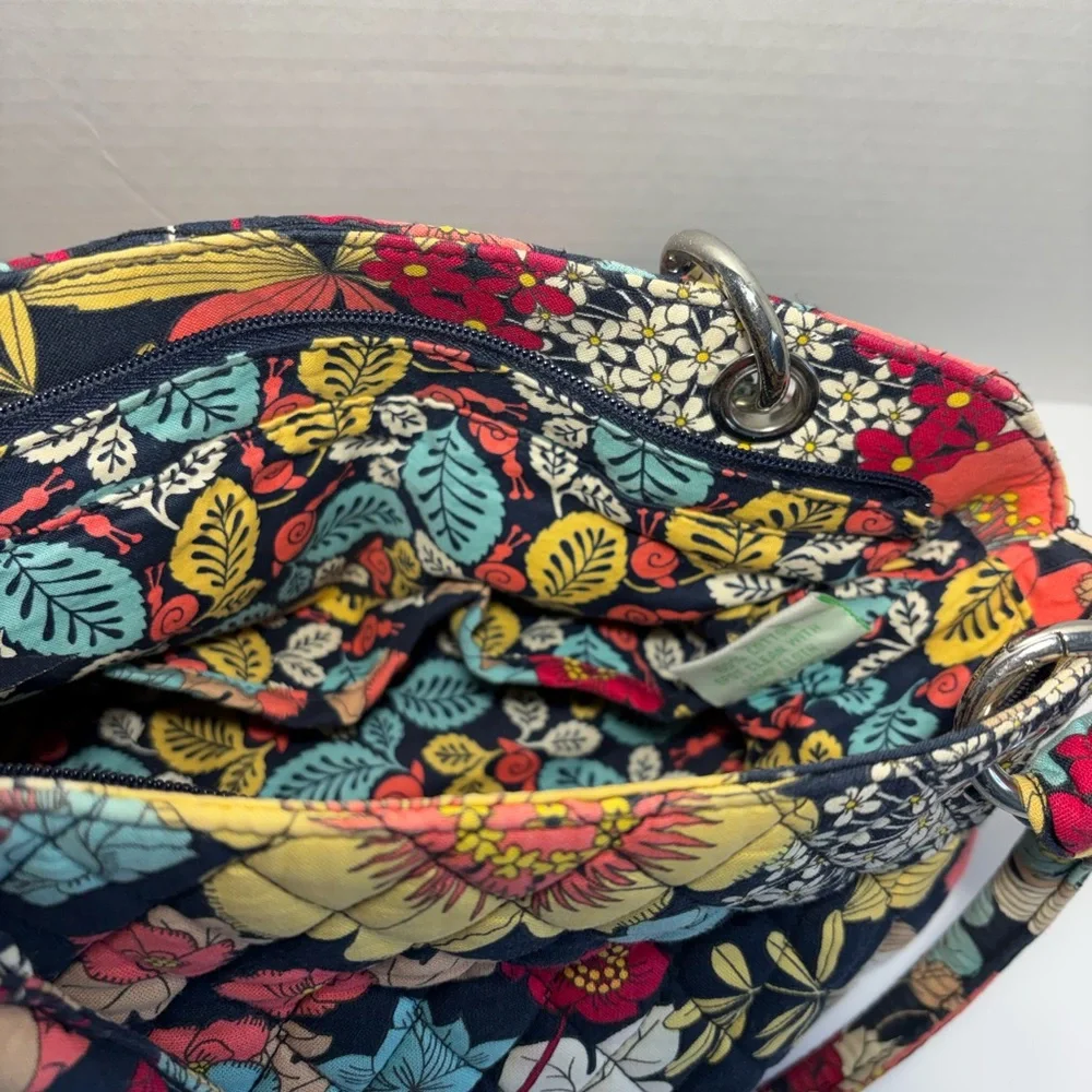 Vera Bradley Retired Happy Snails Multicolor Floral Shoulder Bag Quilted